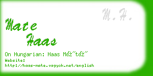 mate haas business card